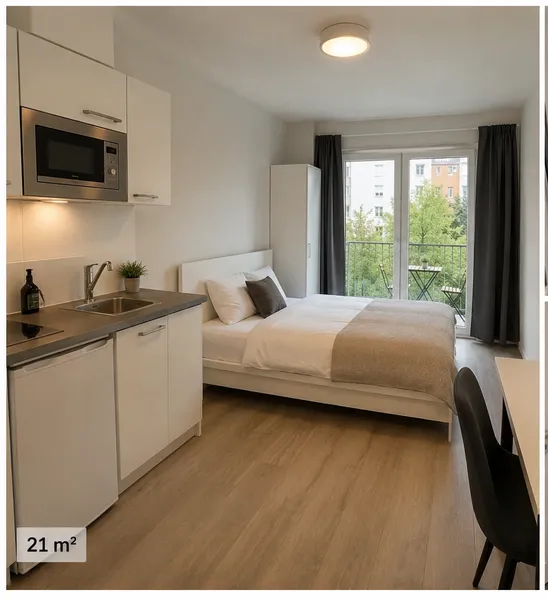 Exklusive 1-Zimmer-Wohnung mit Balkon und Einbauküche in Berlin Neukölln — photo 1